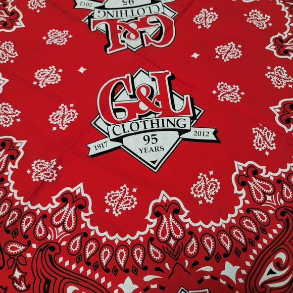 Bandana 21 x 21 Scarf Handkerchief Bandana G&L Clothing 1915-2012 95 Years GandL - Picture 4 of 12